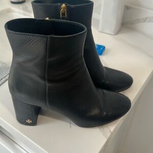 Tory Burch Black Ankle Boots with Chunky Heel